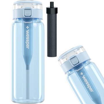 Butelka Filtrująca Wessper ActiveMax Tritan 0,68l niebieska + 1x Filtr