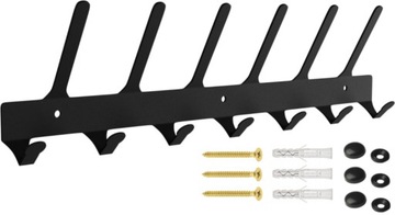 Wieszak ścienny prosty na ubrania do przedpokoju Czarny LOFT Metal 40 cm