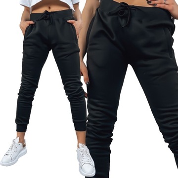 DAMSKIE SPODNIE DRESOWE GŁADKIE roz. S