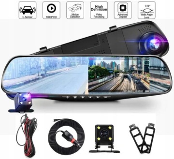 Videorekordér V Zrcátku Kamera Automobilová Pro Couvání Hd Záznamník Jízdy