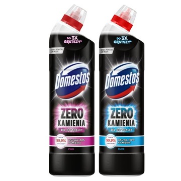 Domestos Zero Kamienia Żel Płyn do toalet ZESTAW MIX 2x750ml