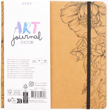 Blok szkicownik art journal dziennik 21x21 cm