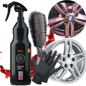 ADBL VAMPIRE KRWAWI DEIRONIZER PŁYN + SZCZOTKA DO MYCIA CZYSZCZENIA FELG 1L
