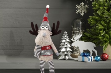 РОЖДЕСТВЕНСКИЙ ОЛЕНЬ ПУСТОЙ НА ПОДВЕСНЫХ НОЖКАХ 40 СМ