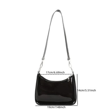 Clear Jelly Shoulder Bag For Women Y2K Small Zipp