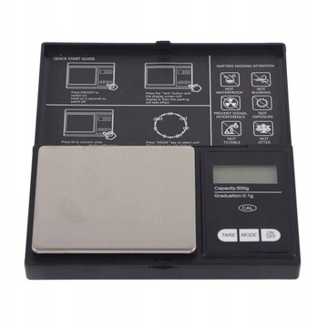WAGA ELEKTRONICZNA JUBILERSKA PRECYZYJNA 500g/0,01g LED