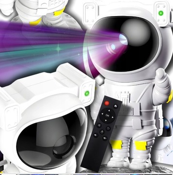 LAMPKA NOCNA LED PROJEKTOR RZUTNIK GWIAZD NIEBA ASTRONAUTA DLA DZIECI PILOT
