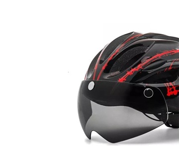 ВЕЛОСИПЕДНЫЙ ШЛЕМ С МАГНИТНЫМИ СТЕКЛАМИ, EPS + подсветка ПК