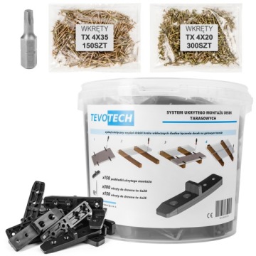 DESKA TARASOWA MONTAŻ SYSTEM UKRYTY KLIPS ZESTAW 601 ELEMENTÓW POLSKI PROD