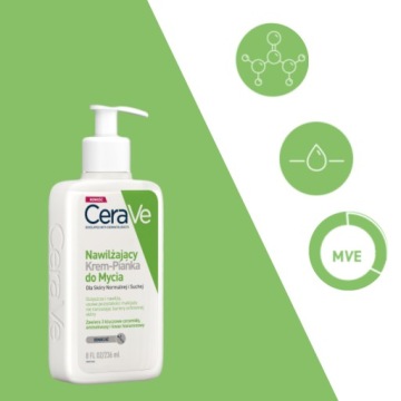 CeraVe Увлажняющая очищающая эмульсия 236 мл, крем-пенка для снятия макияжа + БЕСПЛАТНО