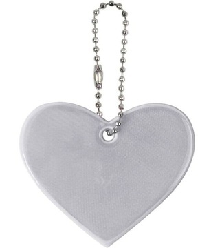 ODBLASKOWA ZAWIESZKA SERCE PRZYPINKA Z ŁAŃCUSZKIEM