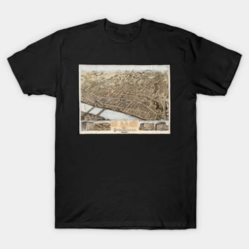 Koszulka Vintage Pictorial Map of Springfield MA cotton T-Shirt