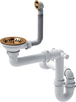 Syfon Zlewozmywakowy Kolor Miedzi Quadron 114 mm
