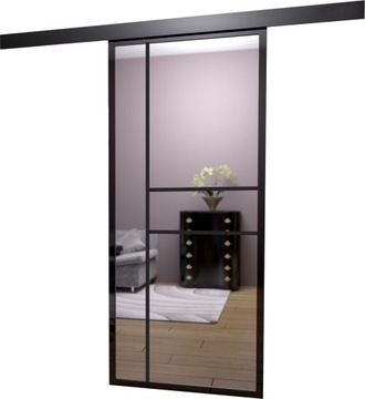 Drzwi Szklane Przesuwne System 65 cm Lustro 4B