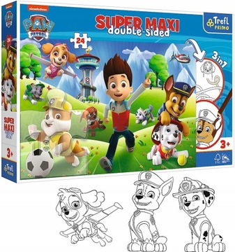 PUZZLE SUPER MAXI 24EL PRZYGODY PSIEGO PATROLU 3W1