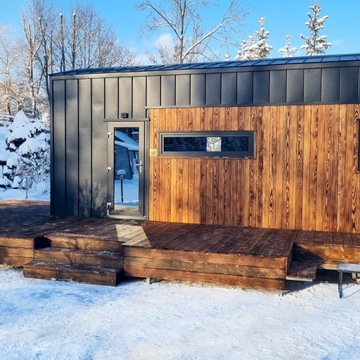 Мобильный дом Tiny House, современный дом на колесах, фронтон, две спальни