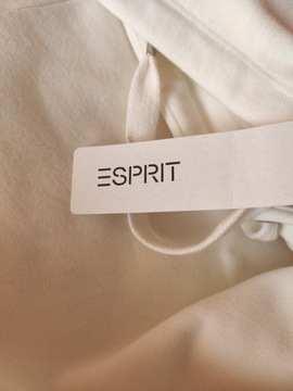 ESPRIT BIAŁA BLUZA DRESOWA Z KAPTUREM ROZMIAR M