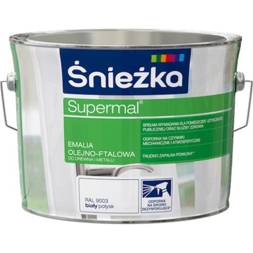 ŚNIEŻKA Supermal Emalia Olejno-ftalowa RAL9003 2,5 L