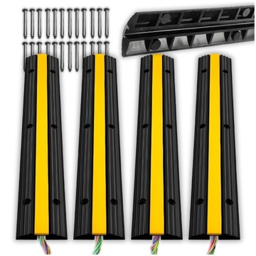 4SZT NAJAZD KABLOWY PRÓG POMOST OSŁONA OCHRONA KABLI 1KANAŁOWY 100cm +ŚRUBY