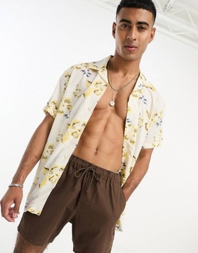 Koszula męska z krótkim rękawem hawajska wakacyjna L premium Selected Homme