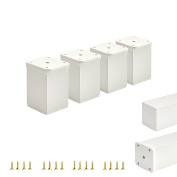 4x NÓŻKA NOGA MEBLOWA STOPKA REGULOWANA 6 CM BIAŁA