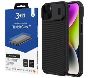 Etui Case Futerał osłona aparatu Camshield do IPHONE 15 PLUS i Szkło 3MK