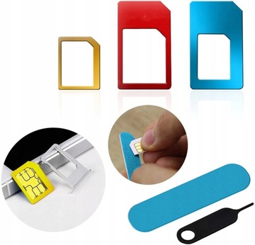 Адаптер METAL NANO MICRO SIM для iPhone HTC+ 5в1