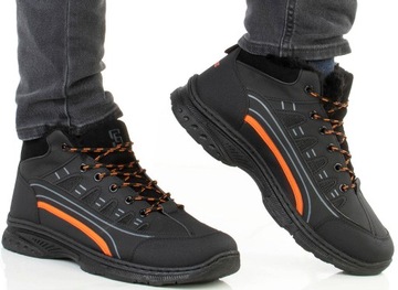 BUTY TREKKINGOWE CZARNE SOLIDNE OCIEPLANE 44