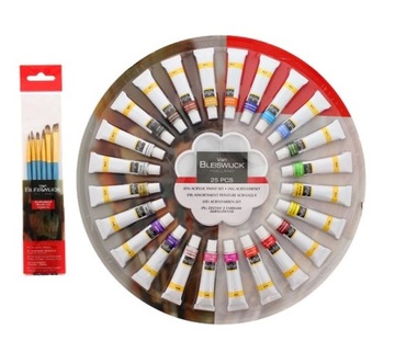 FARBY AKRYLOWE zestaw 25sztx12 ml +GRATIS