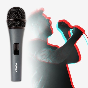 ДИНАМИЧЕСКИЙ МИКРОФОН Vonyx DM825 ВОКАЛ DJ + КАБЕЛЬ 5М