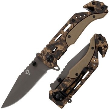 NÓŻ SKŁADANY SPRĘŻYNOWY RATOWNICZY RESCUE DOMINATOR Tech-Gold MEDYKA FINKA