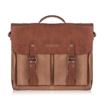 КОРИЧНЕВАЯ МУЖСКАЯ СУМКА ИЗ ВЕГАНСКОЙ КОЖИ