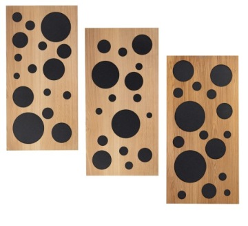 Sada 3ks dekorativní akustický Ekran absorbující 6 cm panel dřevo dub