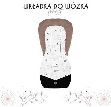 YOONCO DWUSTRONNA WKŁADKA DO WÓZKA SPACEROWEGO NA SIEDZENIE BAWEŁNA FOREST