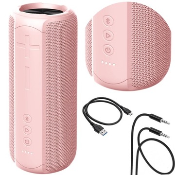 Głośnik Bluetooth TWS wodoodporny stereo różowy