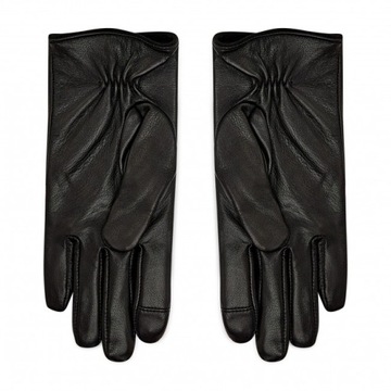Czarne, Skórzane Rękawiczki Ralph Lauren rozmiar M