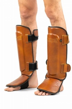 OCHRANIACZ NA GOLEŃ Z OCHRONĄ STOPY SKÓRA RETRO EVOLUTION XL