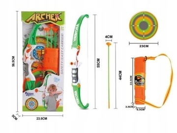 Интерактивный набор для стрельбы из лука для детей, лук, стрелы, щит, колчан, зеленый