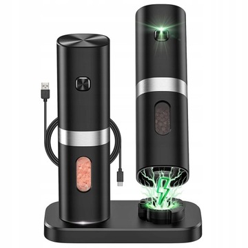 2×ELEKTRYCZNY MŁYNEK USB DO PIEPRZU SOLI PRZYPRAW
