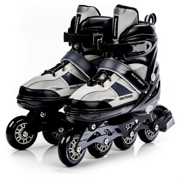 Регулируемые роликовые коньки INVERT черного цвета, размеры 34-37.