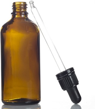 BUTELKA SZKLANA 100ML Z PIPETĄ Pipeta