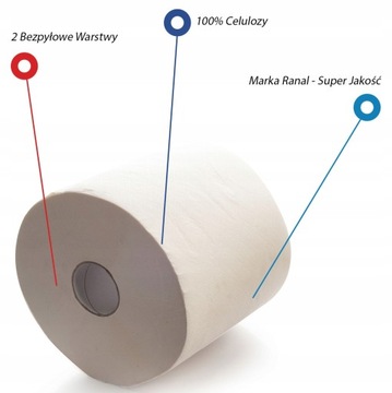 Целлюлозное двухслойное бумажное полотенце без пыли RANAL