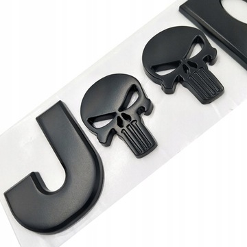 Наклейка на автомобиль JEEP Skull, черный, серебристый цвет