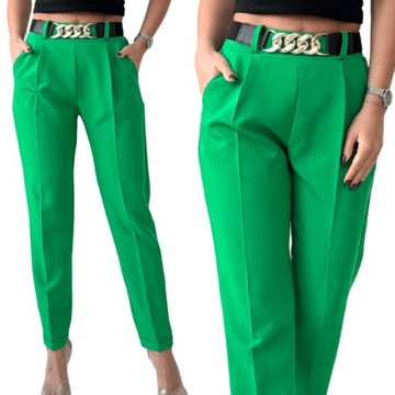 SPODNIE DAMSKIE ELEGANCKIE CYGARETKI KOBIECE MODNE 40/42 L/XL TRAWIASTE