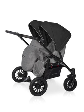 КОЛЯСКА RIKO BASIC SAXO TWIN 3В1 С АДАПТЕРАМИ – ЦВЕТ 04 ОНИКС