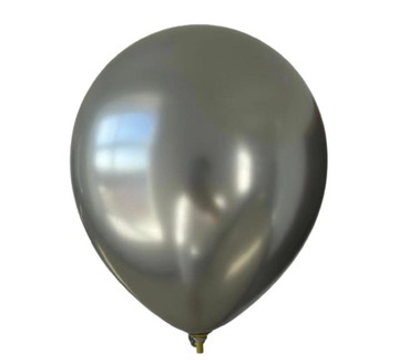 BALONY GLOSSY 12 CM SREBRNY 50 SZT ŚLUB KOMUNIA