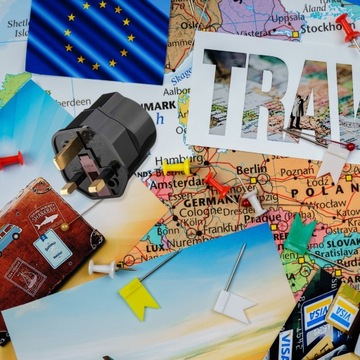 ДОРОЖНЫЙ АДАПТЕР АДАПТЕР ЕС РОЗЕТКА АНГЛИЯ ПОЛЬША ЧЕРНЫЙ ПРЕДОХРАНИТЕЛЬ