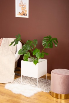 МЕТАЛЛИЧЕСКИЙ ЦВЕТОЧНЫЙ ВАЗ RODOS MAXI, 45 см, БЕЛЫЙ