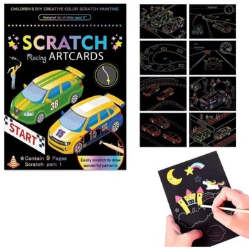 ZDRAPYWANKA KOLOROWA AUTA 9 KART