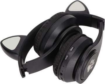 БЕСПРОВОДНЫЕ НАУШНИКИ С МИКРОФОНОМ ЦВЕТНЫЕ СВЕТОДИОДНЫЕ КОШАЧЬИ УШИ ДЛЯ ДЕТЕЙ